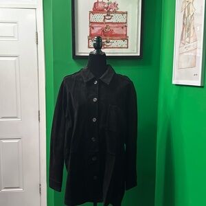 Black suede shirt that can be worn as a shirt or a dress